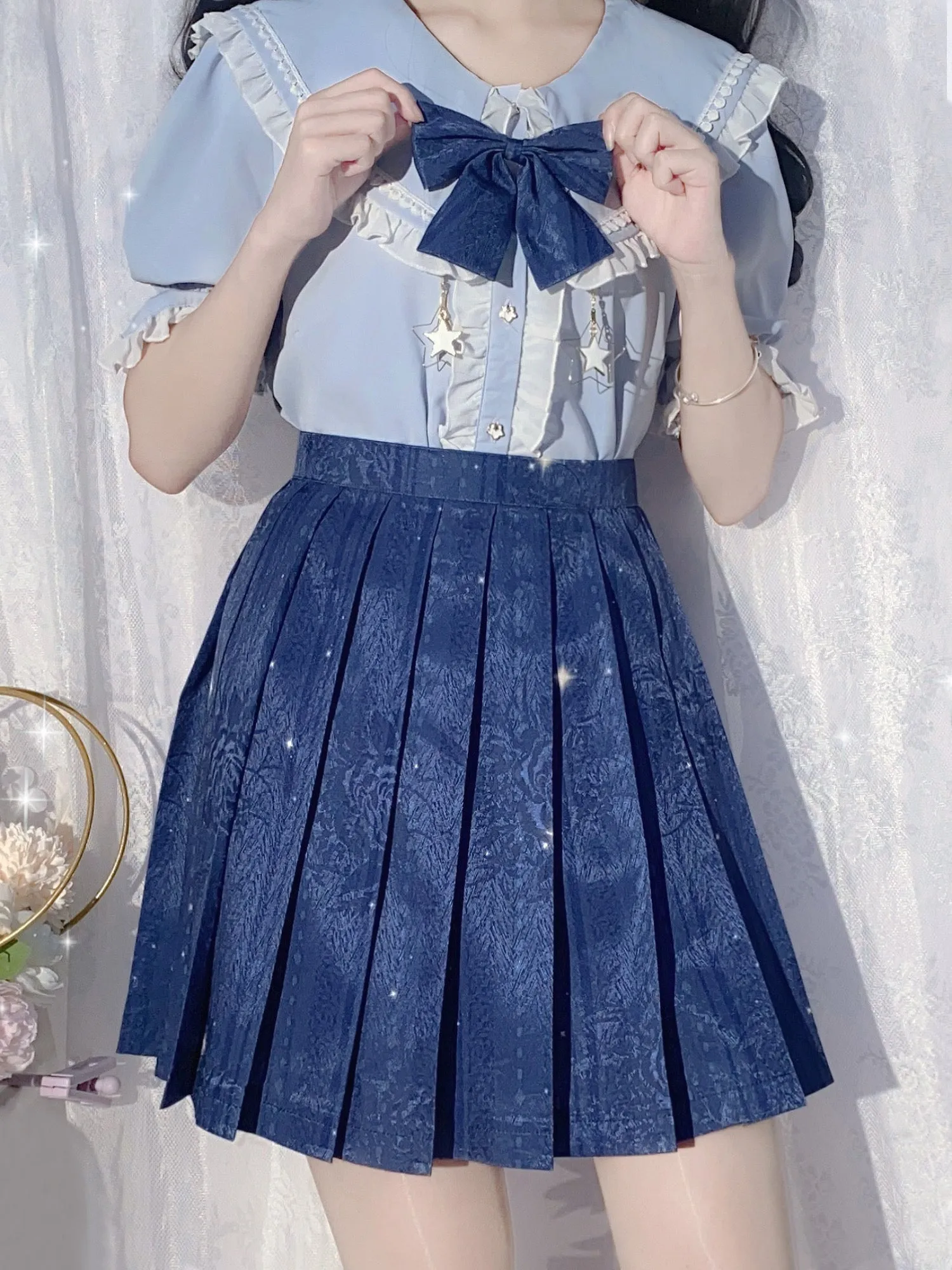 Sakura Lollipop JK Uniform Blouses with Metal Star Pendants