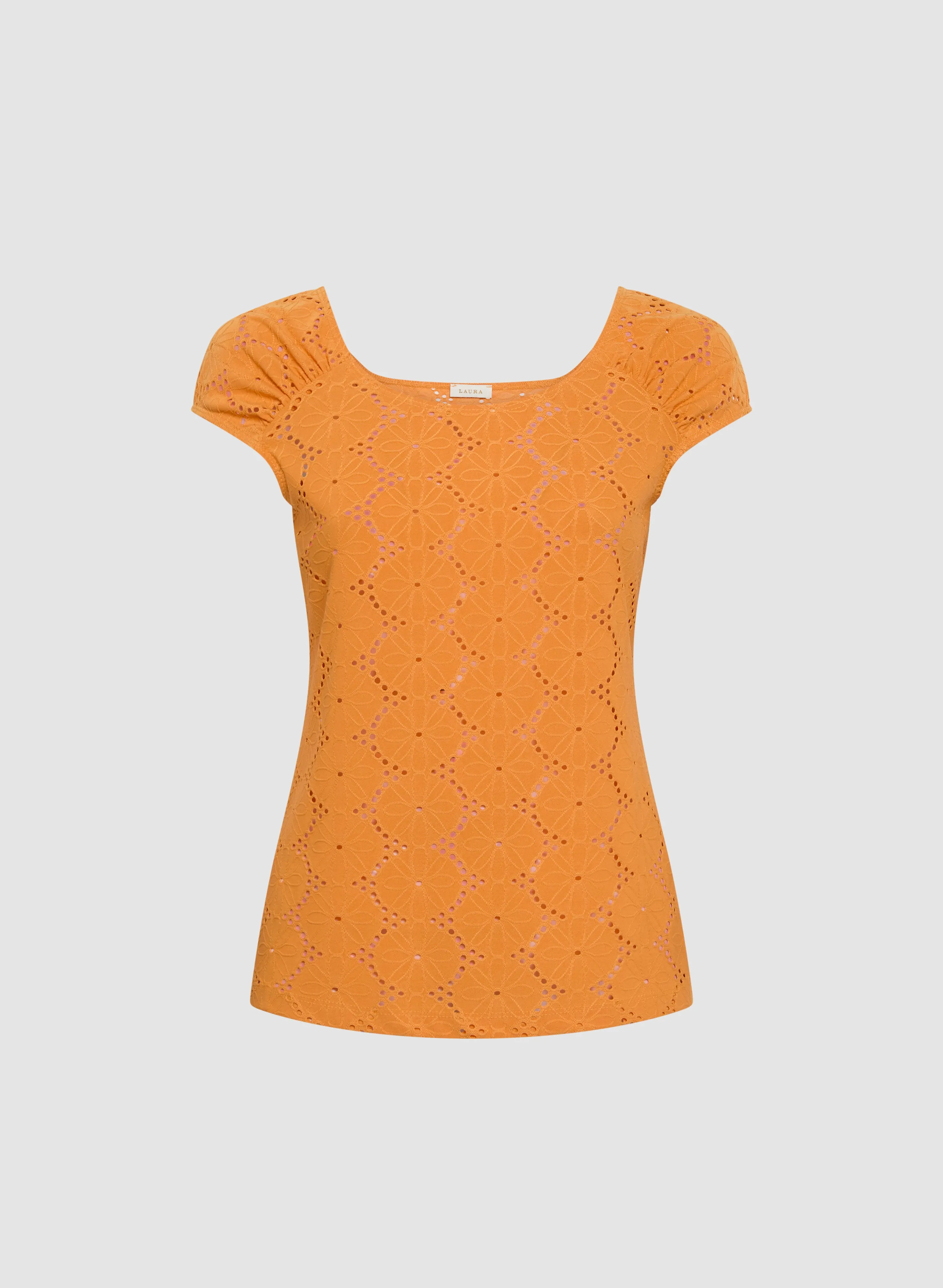 Scoop Neck Eyelet Top