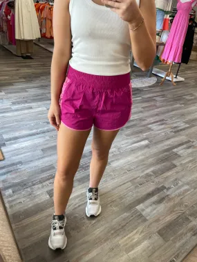 Side Contrast Active Shorts - Magenta