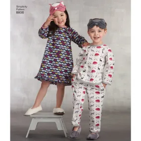 Simplicity Pattern 8806 boys and girls loungewear