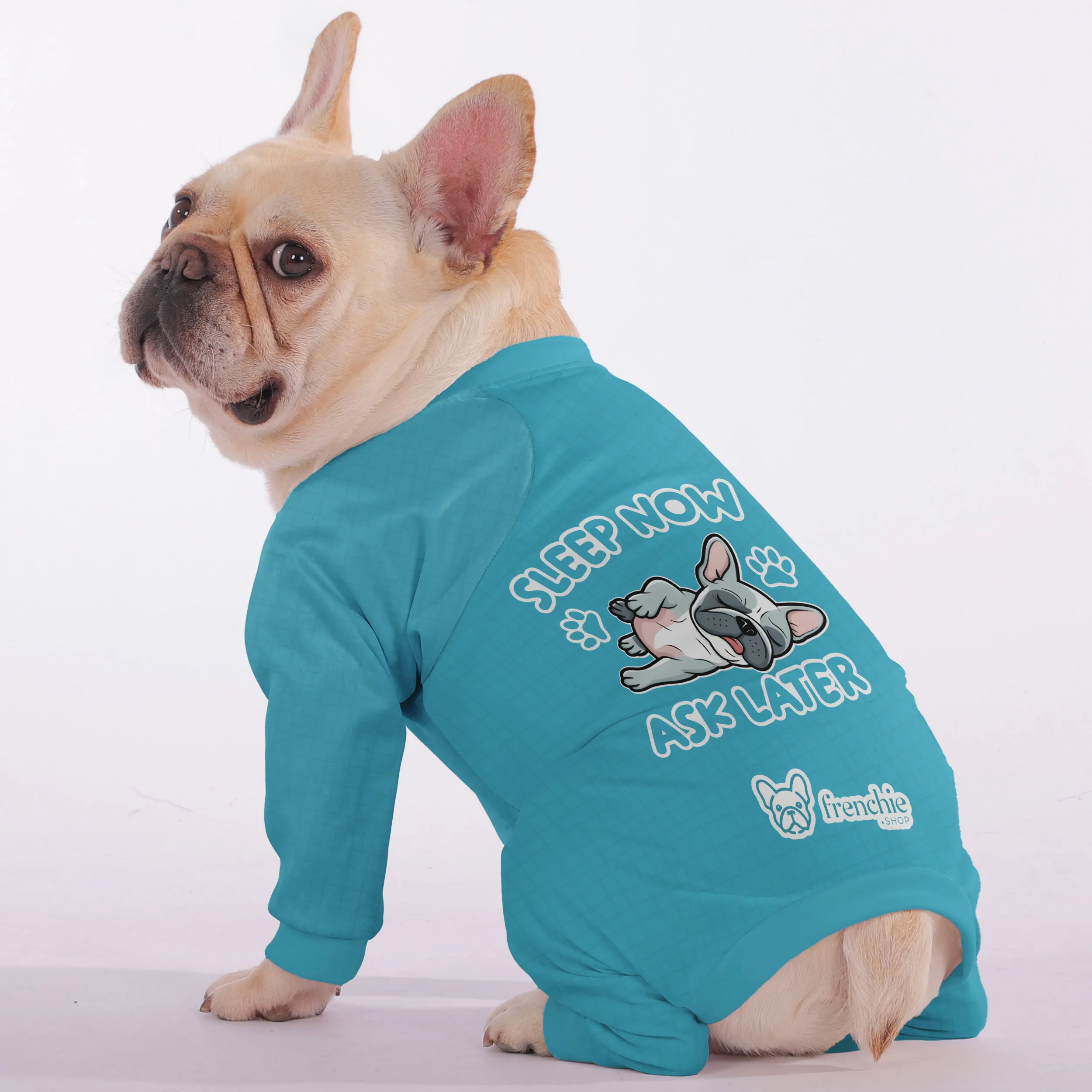 Sleep now , Ask later - Frenchie Pajamas – Ultra-Soft, Cozy, & Adorably Stylish