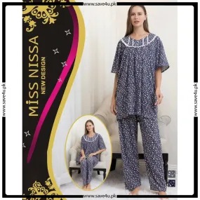 Soft Polka Round Neck Lounge Wear