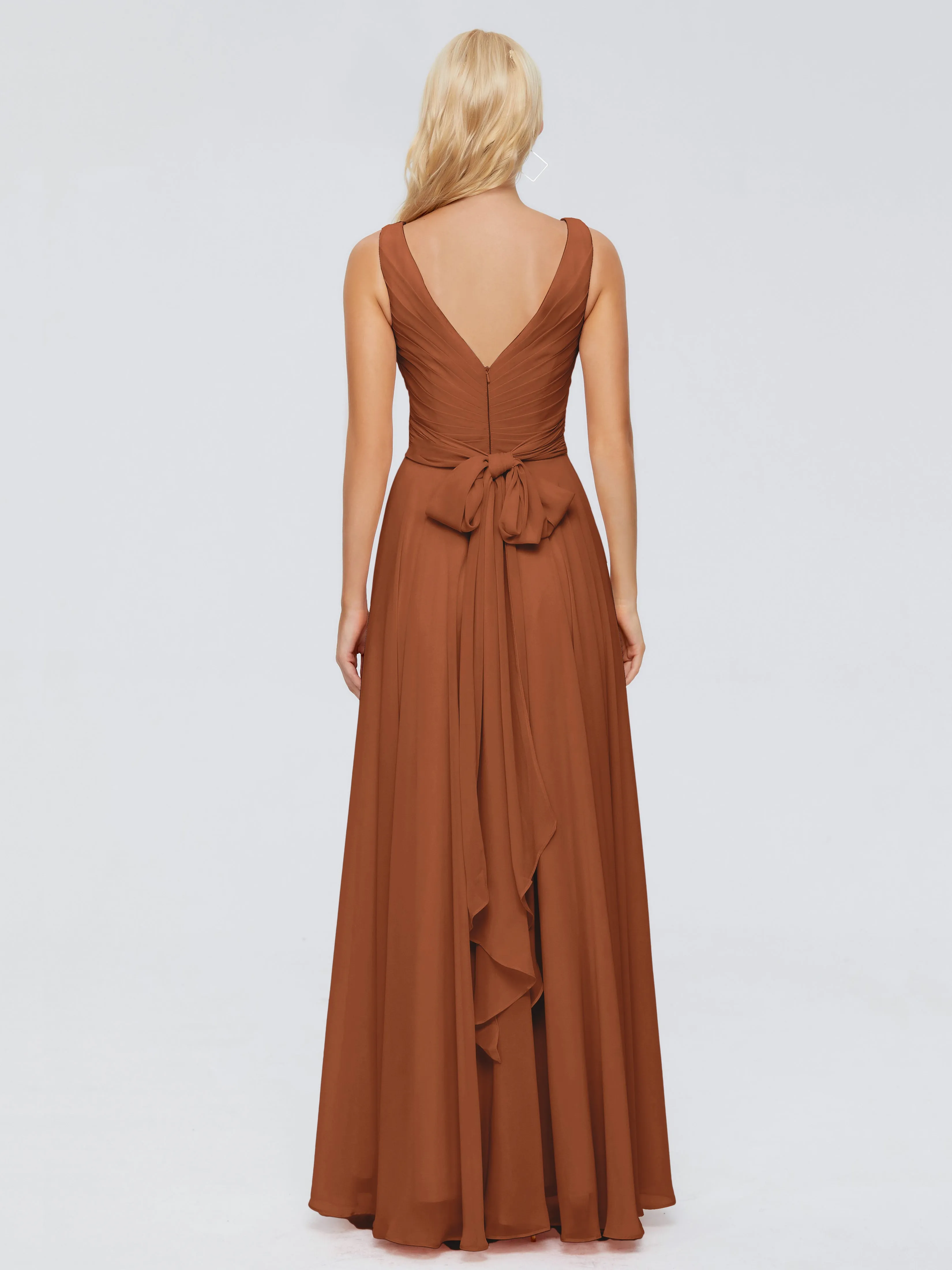 Terracotta Bridesmaids Dresses Gorgeous Chiffon Off The Shoulder Long Bridesmaid Dresses