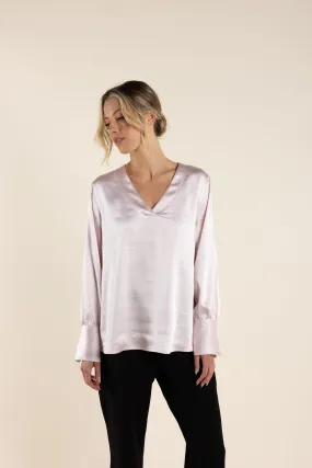 Two T's - Satin Vee Top Pale Pink