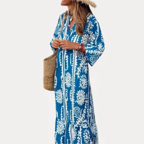 V-Neck Bohemian Long Dress