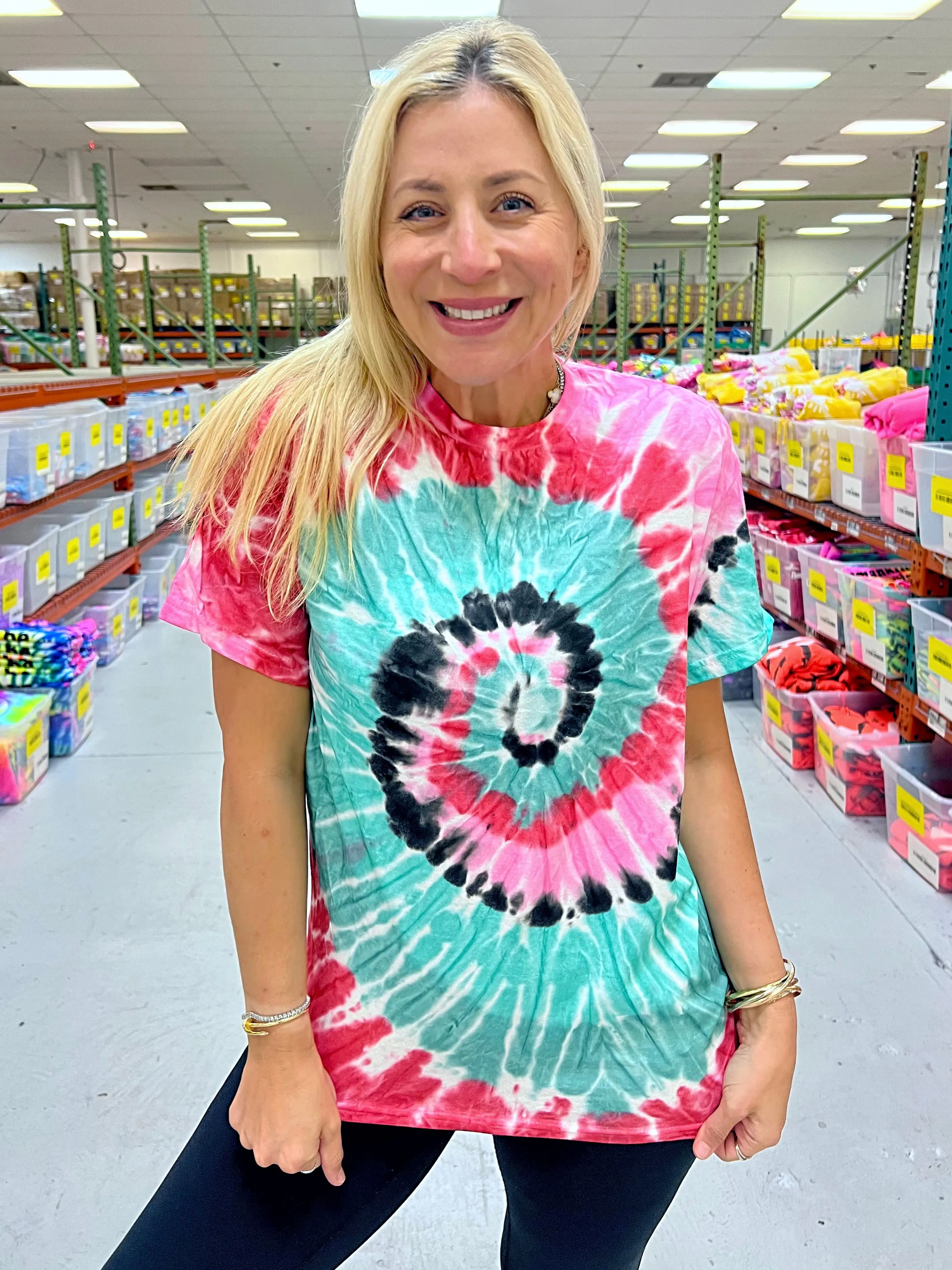 Watermelon Mint Swirl Tie-Dye Tee - Blank