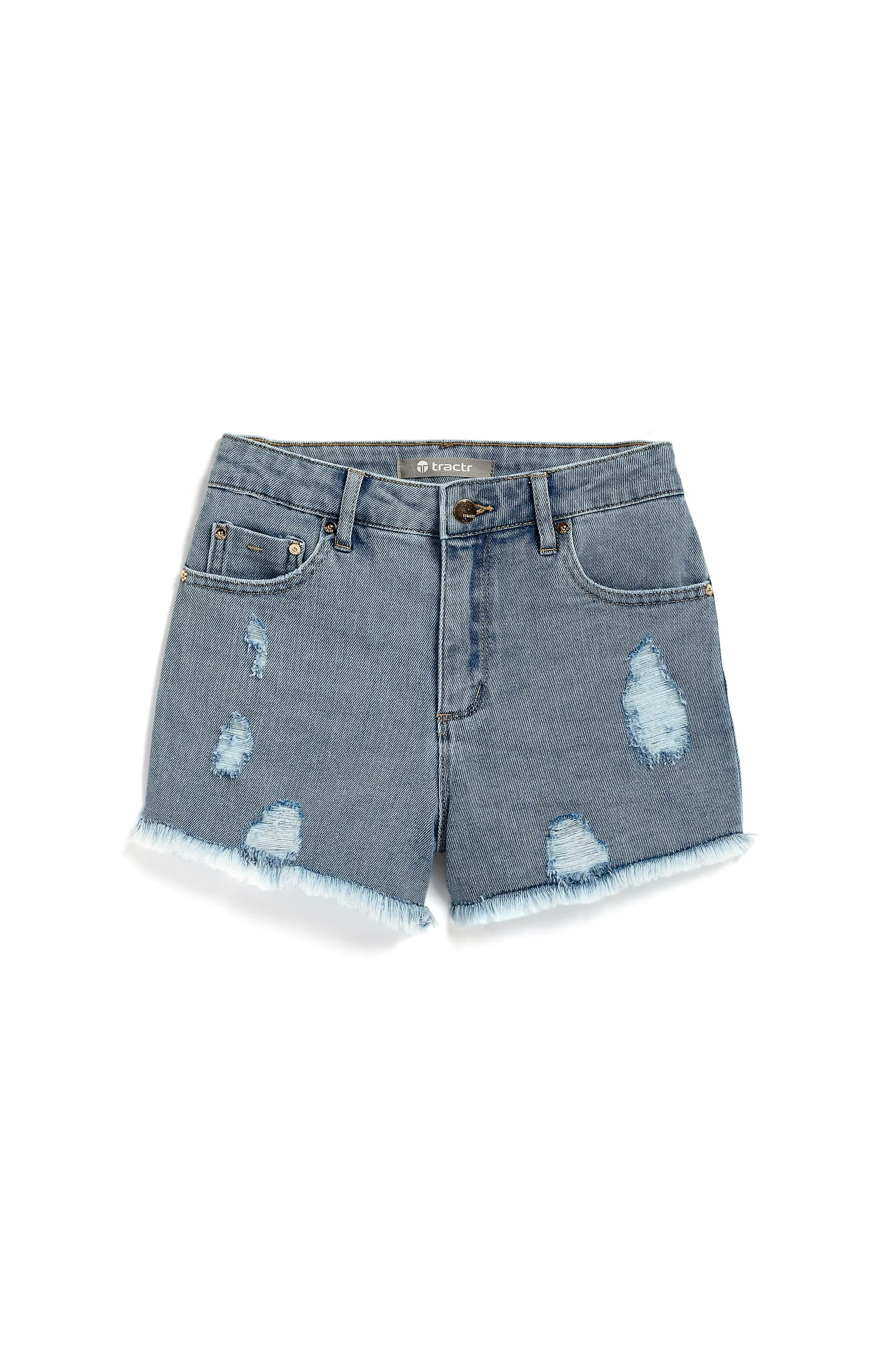 Weekender Short With Destruction In Light Indigo