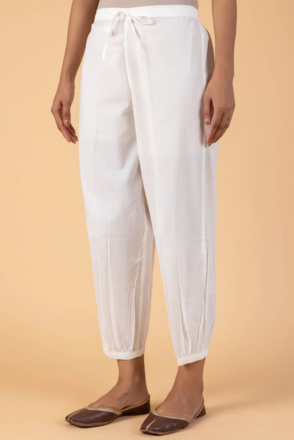 White Cambric Afghani Trouser