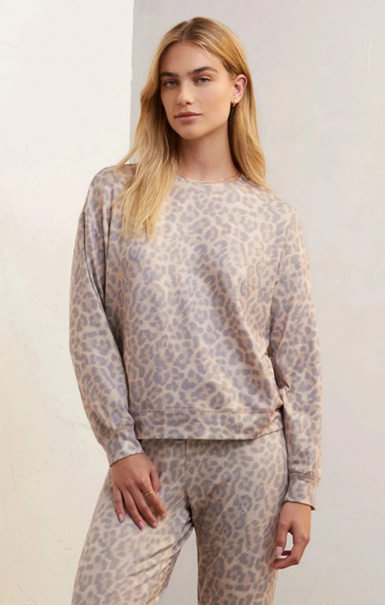 Z SUPPLY cozy animal print lounge set zlz233174s